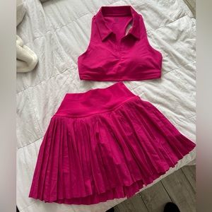 Alo tennis set BRAND NEW NEVER WORN in hot pink